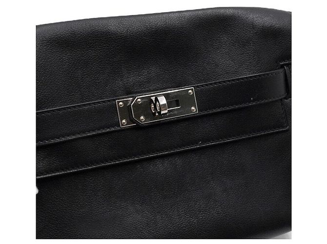 Hermès Borsa a tracolla messenger Sack Kelly PM Evergrain Noir Crossbody Nero - vista 12