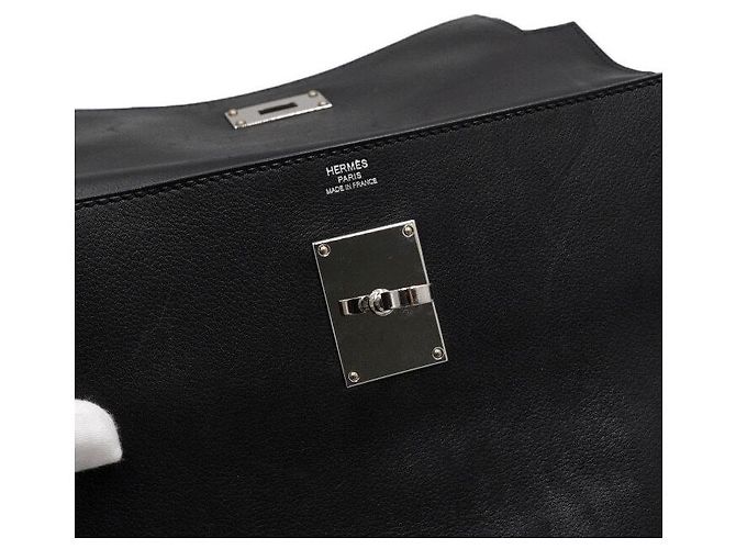 Hermès Borsa a tracolla messenger Sack Kelly PM Evergrain Noir Crossbody Nero - vista 8
