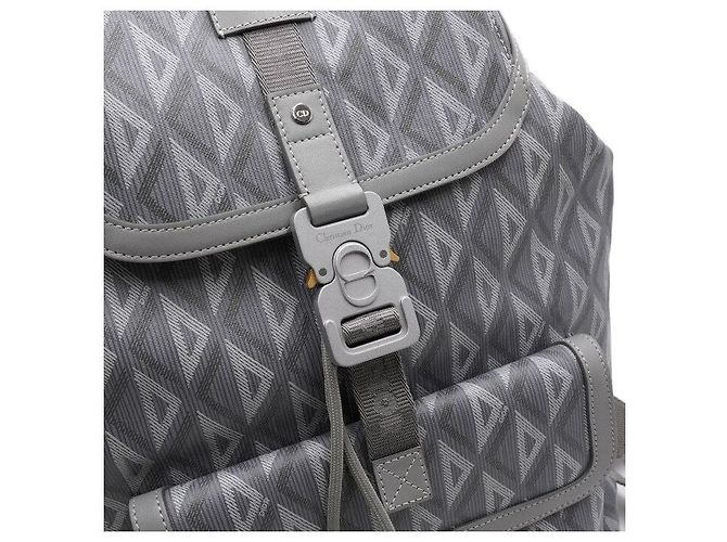 Dior Zaino Hitheroad da uomo in tela e pelle di vitello diamante CD grigio - vista 11