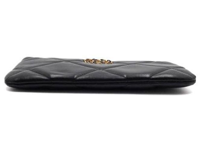 Chanel Clutch Pouch Small in Pelle di Vitello Nera Nero - vista 7
