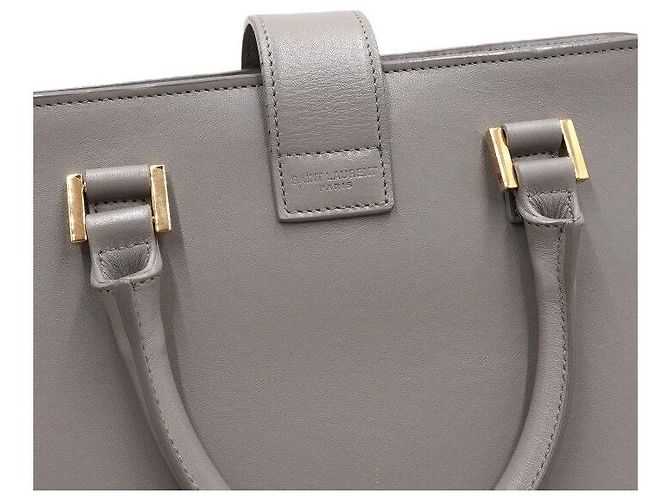 Saint Laurent Piccola borsa tote e borsa a tracolla Gray Monogram Marrone - vista 10
