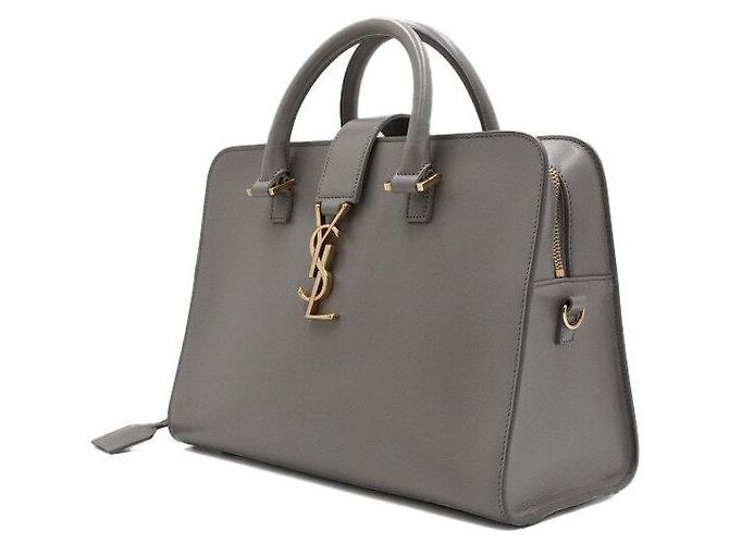 Saint Laurent Piccola borsa tote e borsa a tracolla Gray Monogram Marrone - vista 2
