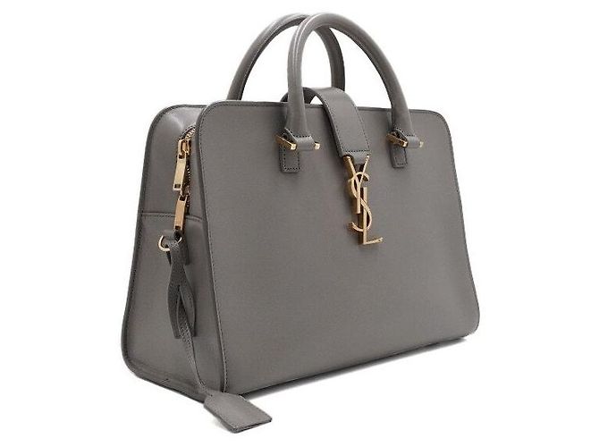 Saint Laurent Piccola borsa tote e borsa a tracolla Gray Monogram Marrone - vista 3