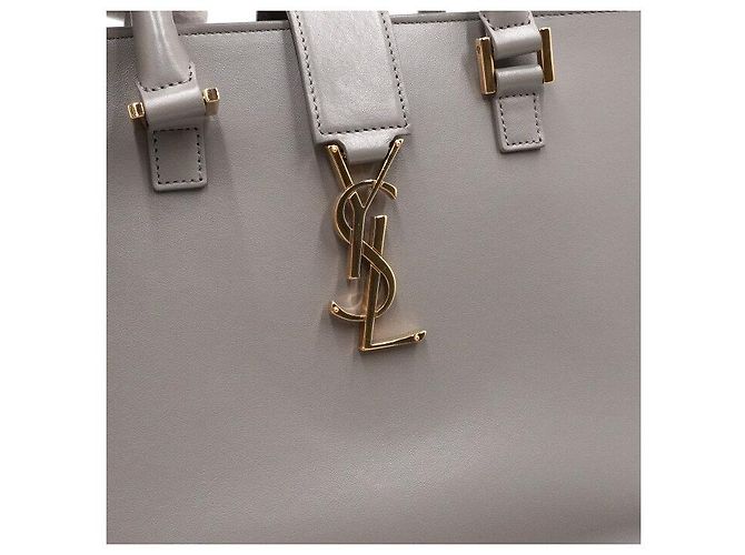 Saint Laurent Piccola borsa tote e borsa a tracolla Gray Monogram Marrone - vista 9
