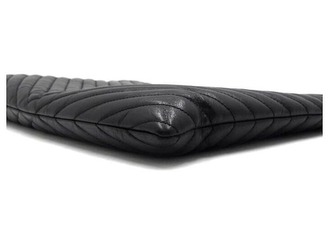 Saint Laurent Clutch per documenti Matelassé Monogram grande Nero - vista 8