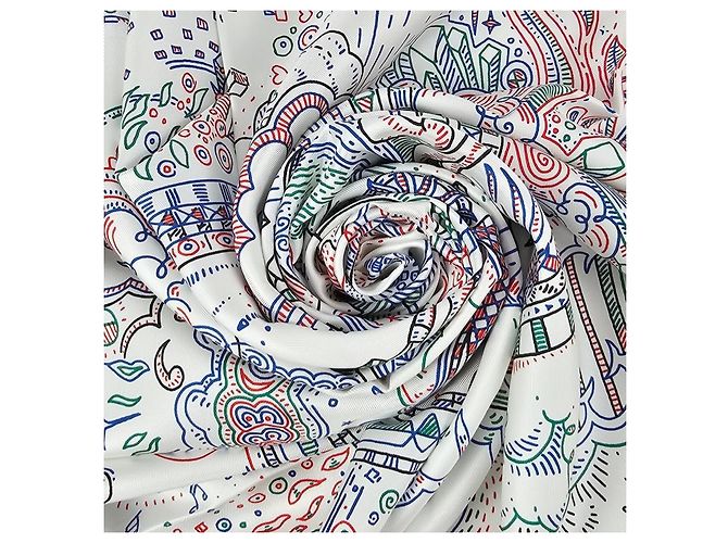 Hermès Pañuelo de seda cuadrado para mujer Please Hold The Line Azul - vista 14