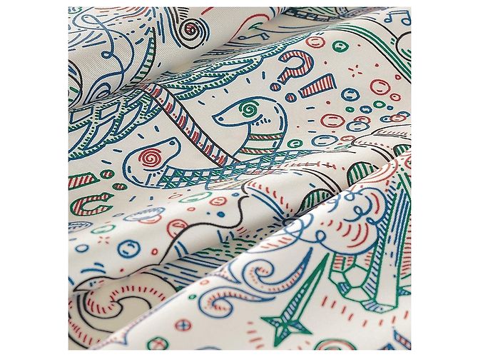 Hermès Pañuelo de seda cuadrado para mujer Please Hold The Line Azul - vista 4