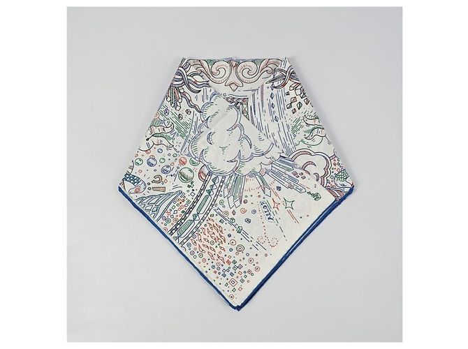 Hermès Pañuelo de seda cuadrado para mujer Please Hold The Line Azul - vista 5