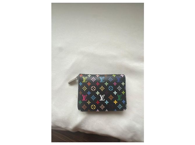 Louis Vuitton Murakami Multicolore Zip-Around Wallet Black Multiple colors - view 3