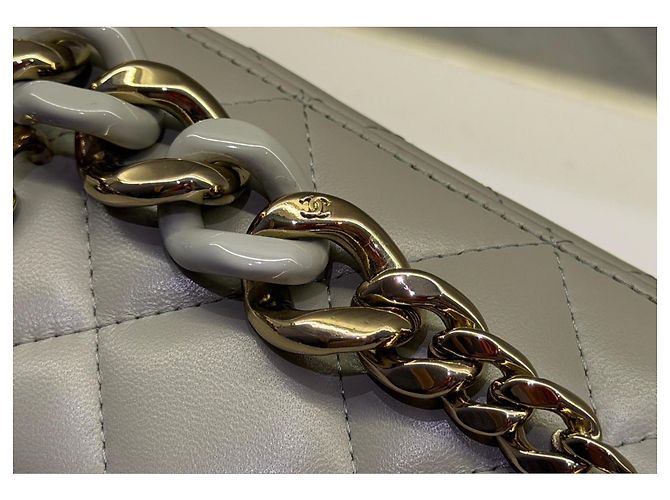 Chanel Borsa Vanity Small in Agnello Grigio - vista 5
