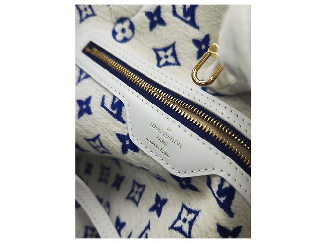 Louis Vuitton Neverfull MM Monogram Denim blu Bianco - vista 11