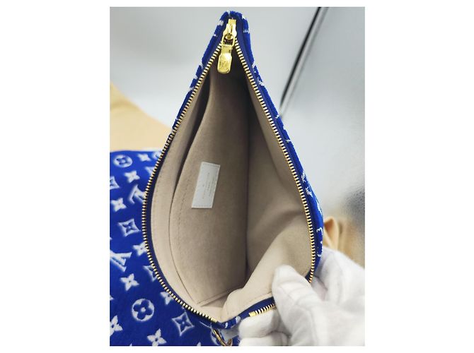 Louis Vuitton Neverfull MM Monogram Denim blu Bianco - vista 14