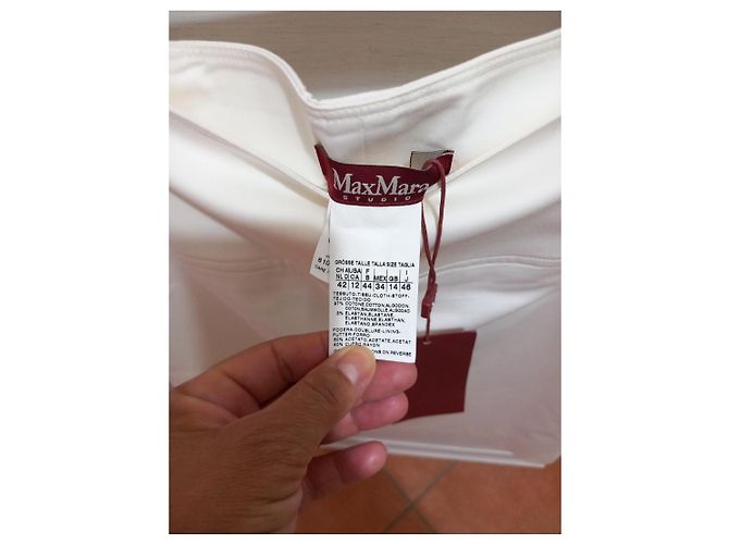 Max Mara Studio Bleistiftrock Creme Roh - Ansicht 3