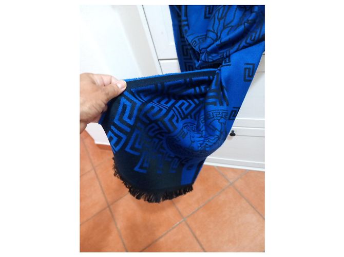 Bufanda Versace Medusa Azul y Negra Negro - vista 4