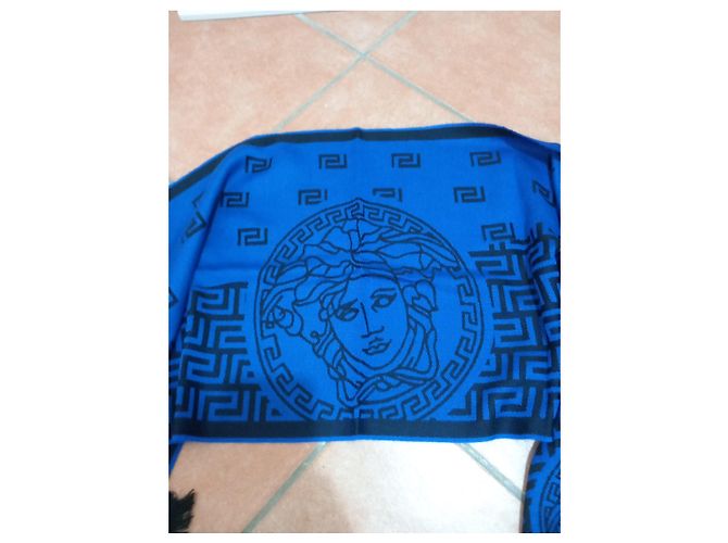 Bufanda Versace Medusa Azul y Negra Negro - vista 6