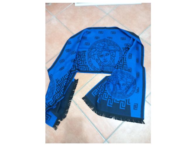 Bufanda Versace Medusa Azul y Negra Negro - vista 7