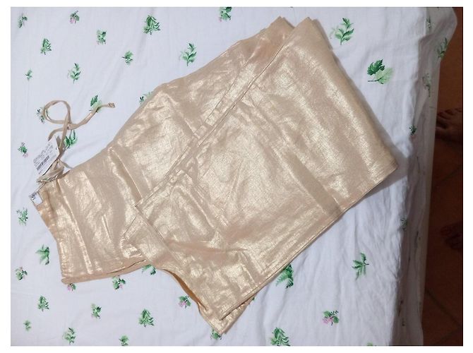 Max Mara Pantalones de Lino Dorado - vista 8