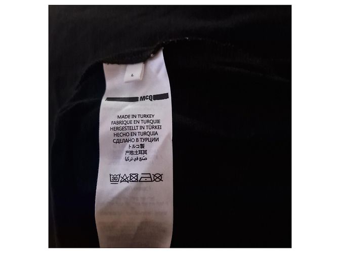 Autre Marque McQ Alexander McQueen Kurzarmkleid mit Monster-Print Schwarz - Ansicht 3
