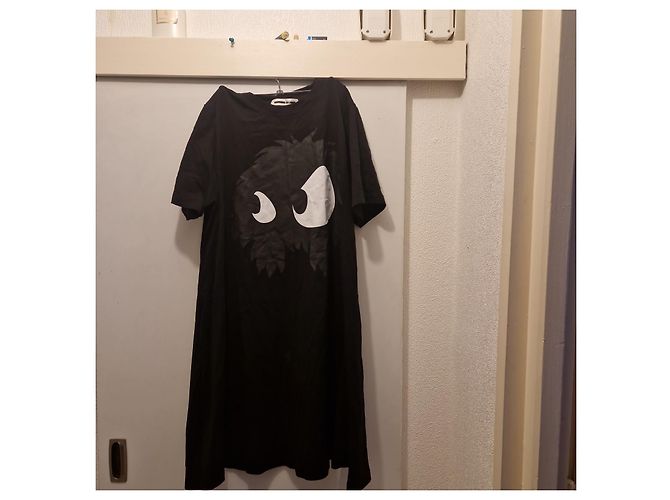 Autre Marque McQ Alexander McQueen Kurzarmkleid mit Monster-Print Schwarz - Ansicht 4