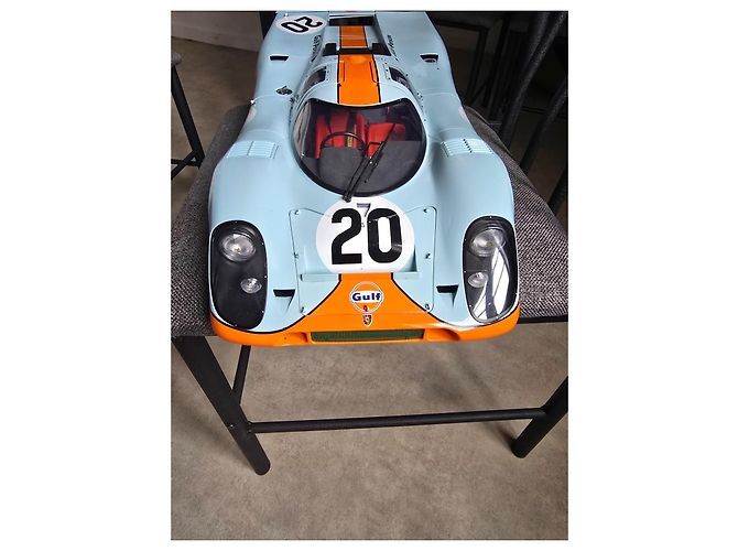 Autre Marque Porsche 917KH Gulf-Porsche Modellauto 1/8 Schwarz Weiß Blau Orange - Ansicht 10
