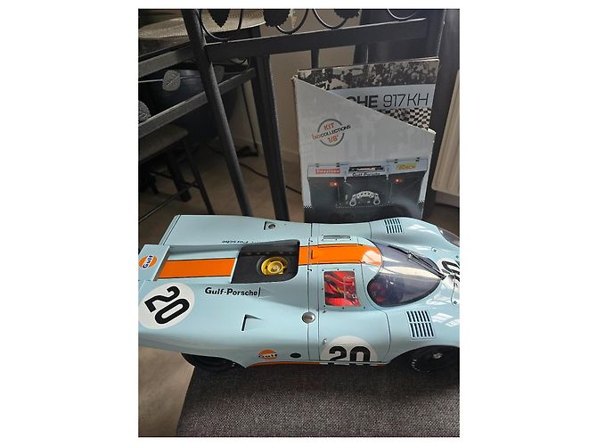 Autre Marque Porsche 917KH Gulf-Porsche Modellauto 1/8 Schwarz Weiß Blau Orange - Ansicht 11