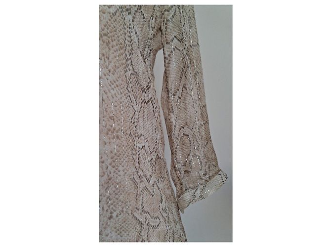 Gerard Darel Blusa de seda con estampado de serpiente Castaño Beige - vista 2