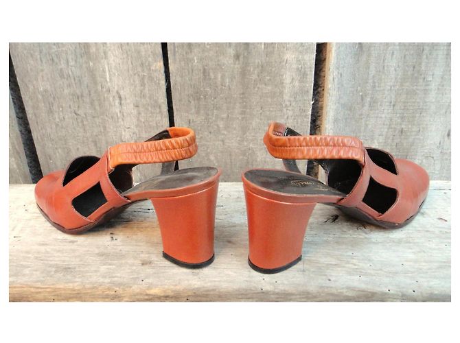 Autre Marque Sandali vintage anni '70 come nuovi Marrone - vista 5
