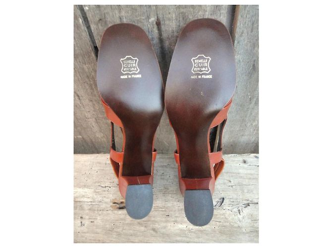 Autre Marque Sandali vintage anni '70 come nuovi Marrone - vista 6