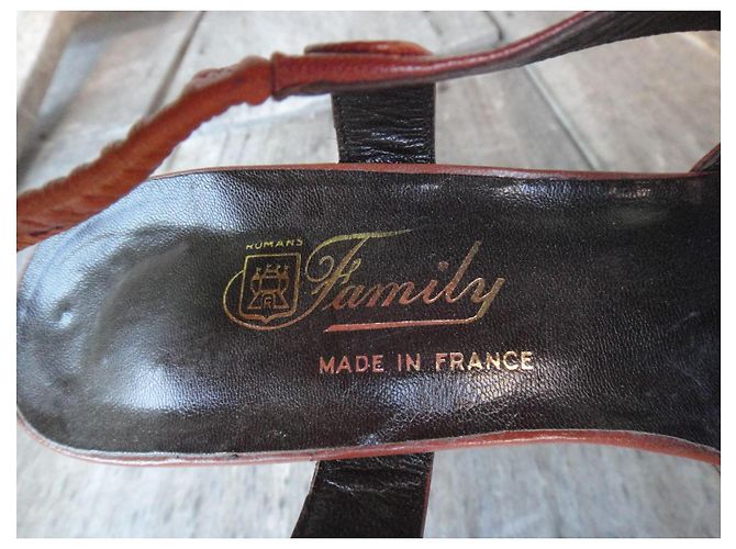 Autre Marque Sandali vintage anni '70 come nuovi Marrone - vista 7