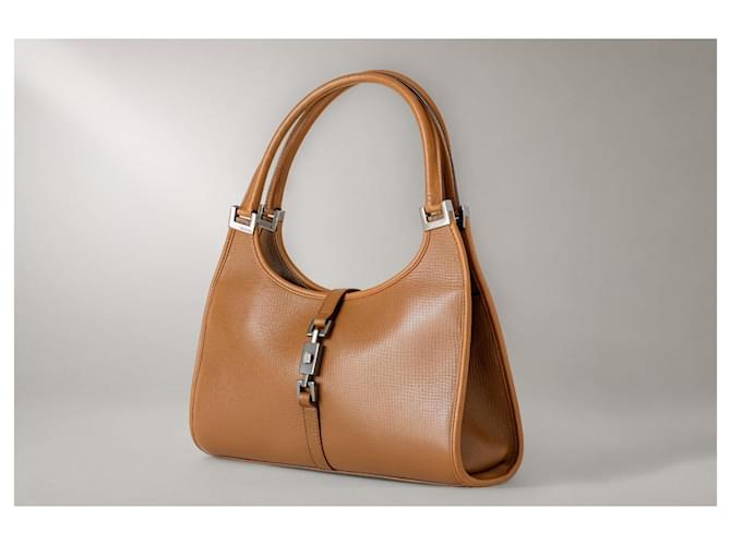 Gucci Jackie Borsa Pelle Marrone Caramello Cammello - vista 3