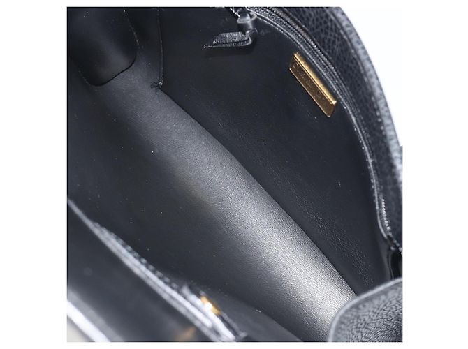 Bolso de hombro Christian Dior de cuero negro y dorado Auth ep15545A - vista 12