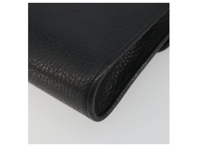 Bolso de hombro Christian Dior de cuero negro y dorado Auth ep15545A - vista 15