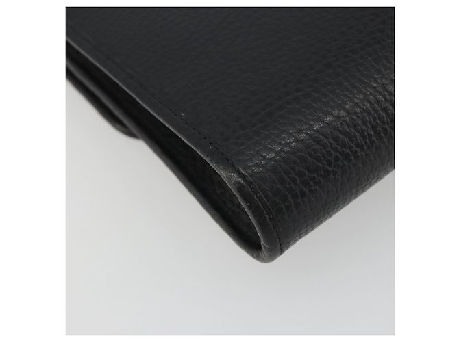 Bolso de hombro Christian Dior de cuero negro y dorado Auth ep15545A - vista 16