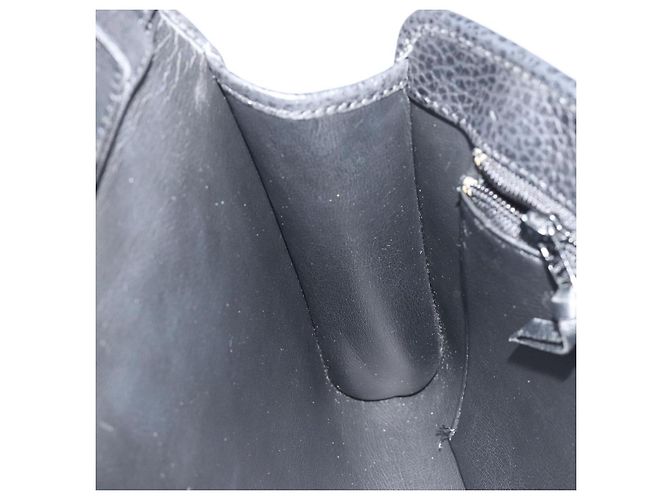 Bolso de hombro Christian Dior de cuero negro y dorado Auth ep15545A - vista 18