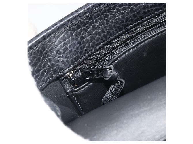 Bolso de hombro Christian Dior de cuero negro y dorado Auth ep15545A - vista 20