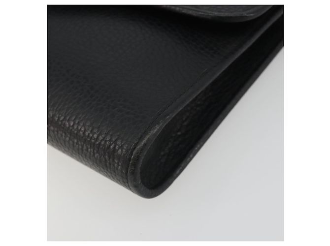 Bolso de hombro Christian Dior de cuero negro y dorado Auth ep15545A - vista 9