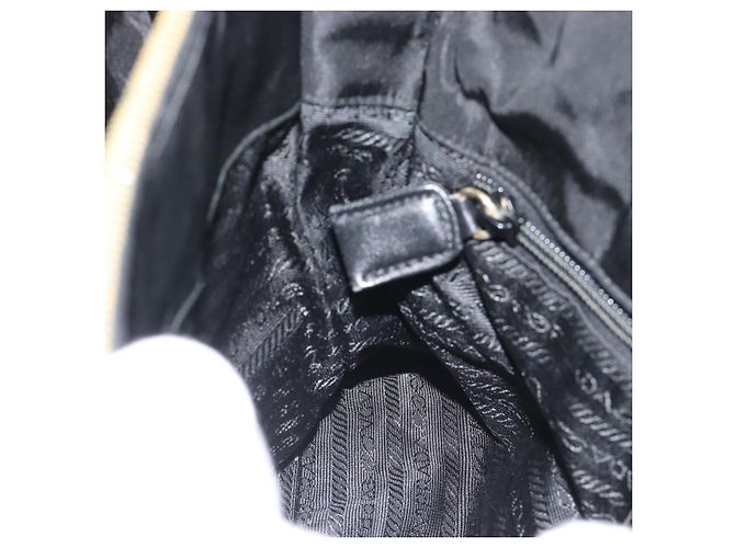 Borsa a Spalla con Catena PRADA Nylon Nero Oro Auth 190360A D'oro - vista 21