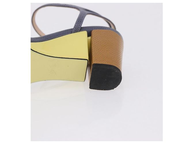 FENDI Ankle Strap Sandals Leather Multicolor Gold Auth 190357M Multiple colors Golden - view 10
