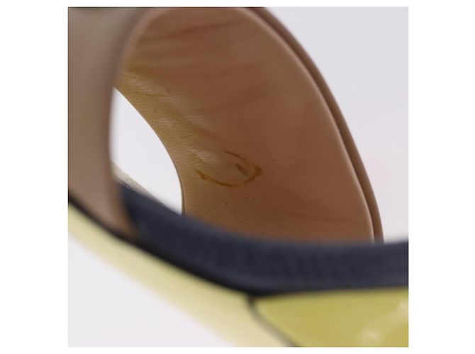 FENDI Ankle Strap Sandals Leather Multicolor Gold Auth 190357M Multiple colors Golden - view 18