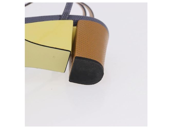 FENDI Ankle Strap Sandals Leather Multicolor Gold Auth 190357M Multiple colors Golden - view 28