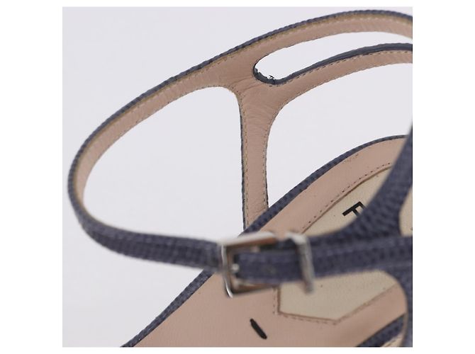 FENDI Ankle Strap Sandals Leather Multicolor Gold Auth 190357M Multiple colors Golden - view 33