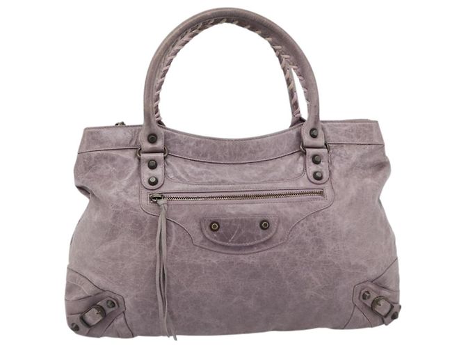 BALENCIAGA Borsa The Perth in pelle viola 128522 Auth 193809V Porpora - vista 13