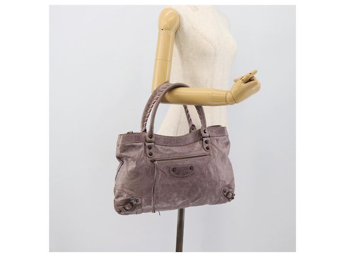 BALENCIAGA Borsa The Perth in pelle viola 128522 Auth 193809V Porpora - vista 25