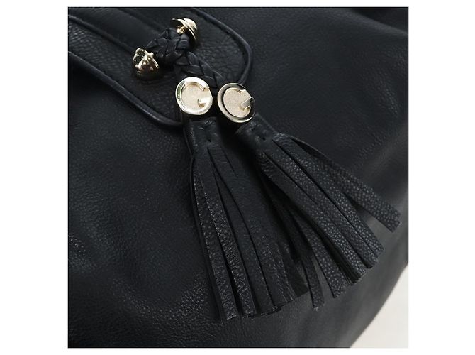 GUCCI Fransen-Tote-Bag aus Leder Schwarz Gold 257029 Auth am12125V Golden - Ansicht 18
