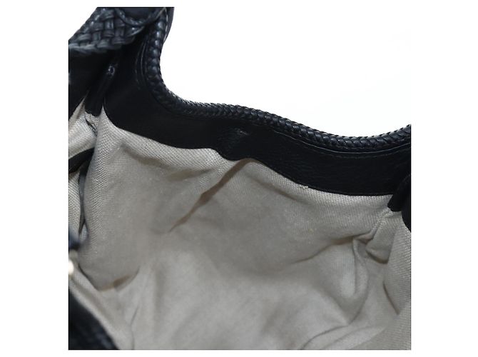 GUCCI Fransen-Tote-Bag aus Leder Schwarz Gold 257029 Auth am12125V Golden - Ansicht 21