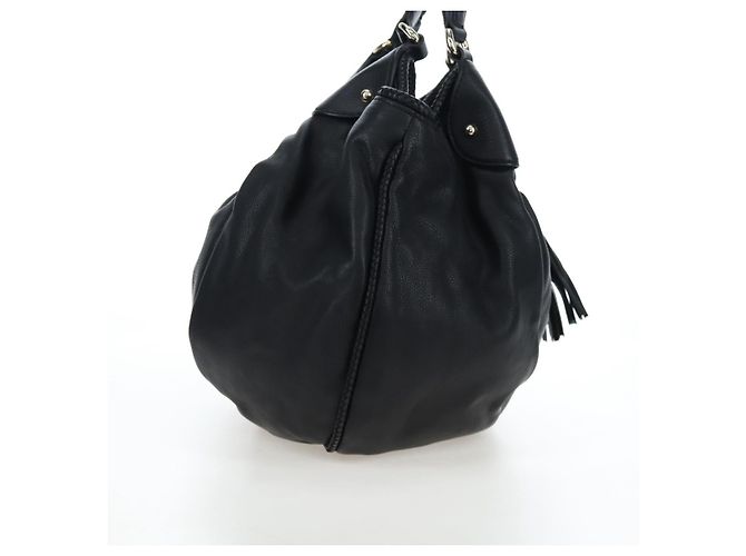 GUCCI Fransen-Tote-Bag aus Leder Schwarz Gold 257029 Auth am12125V Golden - Ansicht 4