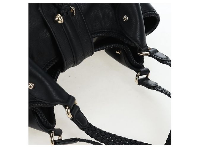 GUCCI Fransen-Tote-Bag aus Leder Schwarz Gold 257029 Auth am12125V Golden - Ansicht 6