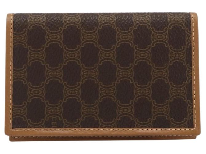 Céline CELINE Macadam Canvas Card Case PVC Leather Brown Auth bs36336V - view 13