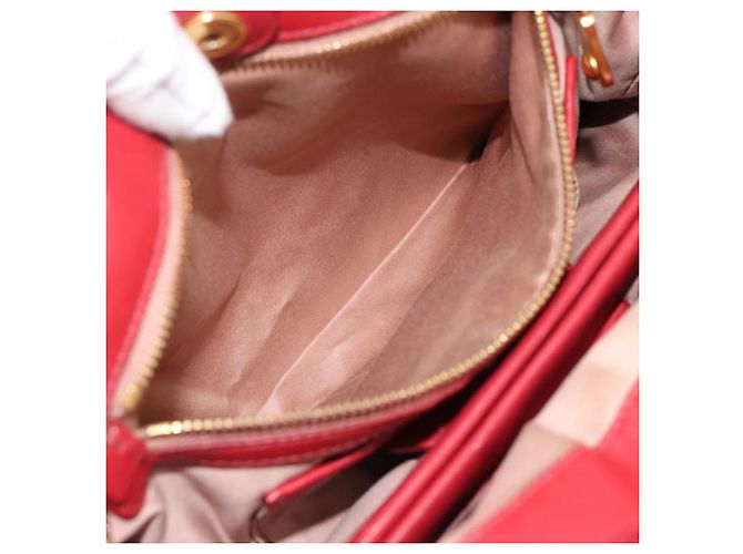 Borsa Miu Miu Matelasse in Pelle 2way Rosso Oro Auth 192905V D'oro - vista 24