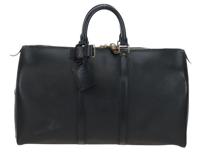LOUIS VUITTON Epi Keepall 45 Boston Bag Black M42972 LV Auth 191864V Preto - vista 13